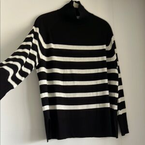Zara Black and White Striped Women's Sweater size L